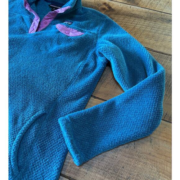 Patagonia Pullover Sweatshirt Girls XXL 16/18 Blue Polartec Snap-T Fleece - Picture 2 of 11